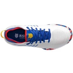 K-Swiss Hypercourt Supreme Men's Tennis Shoe (White/Classic Blue/Berry Red) -Ball Games Shop 06615 166.06