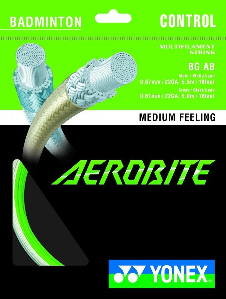 Yonex BG Aerobite Hybrid Badminton String (White/Green) 3 Yonex BG Aerobite Hybrid Badminton String (White/Green)