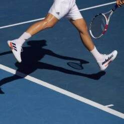 Adidas Barricade Tokyo Men's Tennis Shoe (White/Black/Solar Red) -Ball Games Shop Barricade Tokyo Tennis Shoes White FZ3935 HM2