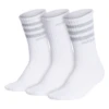 Adidas Women's 3 Stripe Quarter Crew Socks (White) -Ball Games Shop EX6576 HDW photo side center white