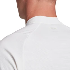 Adidas Men's Freelift HEAT.RDY Polo (White) -Ball Games Shop FQ2434 APP on model detail 2 white