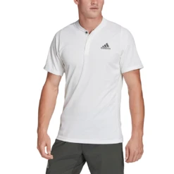 Adidas Men's Freelift HEAT.RDY Polo (White) -Ball Games Shop FQ2434 APP on model front white