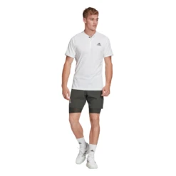 Adidas Men's Freelift HEAT.RDY Polo (White) -Ball Games Shop FQ2434 APP on model standard outfit white