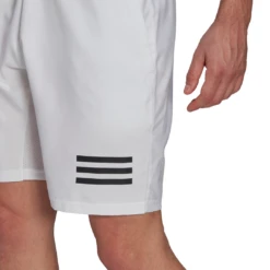 Adidas Men's Club 3 Stripes Shorts (White/Black) -Ball Games Shop GL5412 APP on model detail 2 white