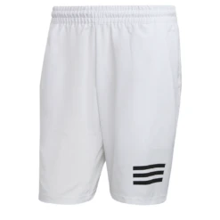 Adidas Men's Club 3 Stripes Shorts (White/Black) -Ball Games Shop GL5412 APP photo front center white