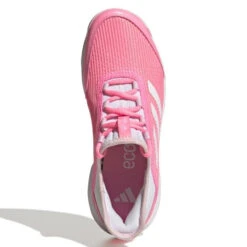 Adidas Adizero Club Junior Tennis Shoe (Pink/White) -Ball Games Shop GX1855 3 FOOTWEAR Photography TopPortraitView white