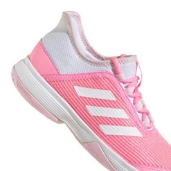 Adidas Adizero Club Junior Tennis Shoe (Pink/White) -Ball Games Shop GX1855 9 FOOTWEAR Photography DetailView2 white