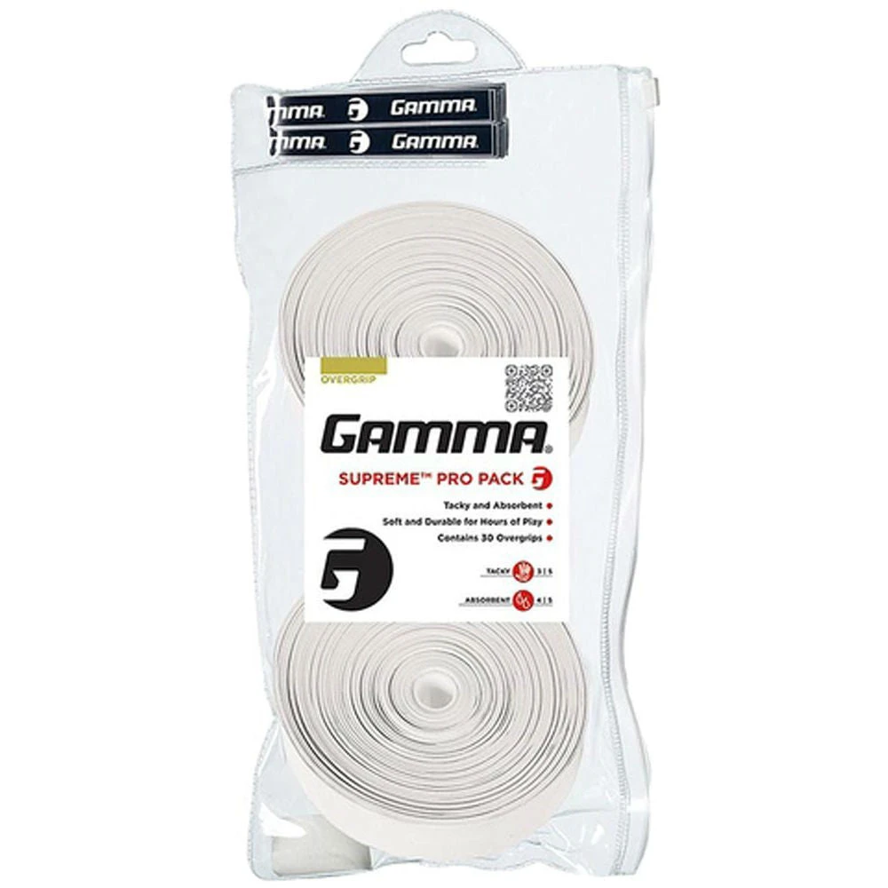 Gamma Supreme Overgrip 30 Pack (White) 3 Gamma Supreme Overgrip 30 Pack (White)