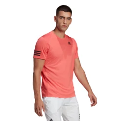 Adidas Men's 3 Stripes Club Top (Semi Turbo/Black) 12 Adidas Men's 3 Stripes Club Top (Semi Turbo/Black) -Ball Games Shop HB9075 APP on model walking white