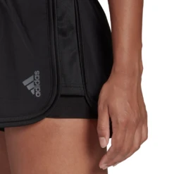 Adidas Women's Club Shorts (Black/Grey Five) 12 Adidas Women's Club Shorts (Black/Grey Five) -Ball Games Shop HF1769 APP on model detail 2 white