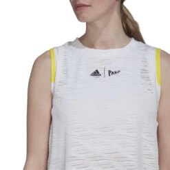 Adidas Women's LDN Match Tank Top (White) -Ball Games Shop HF6325 7 APPAREL OnModel DetailView1 white