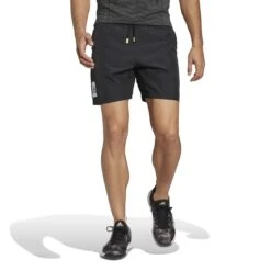 Adidas Men's Paris Heat.Rdy 7-Inch Shorts (Black) 13 Adidas Men's Paris Heat.Rdy 7-Inch Shorts (Black) -Ball Games Shop HG4203 3 APPAREL OnModel StandardView white