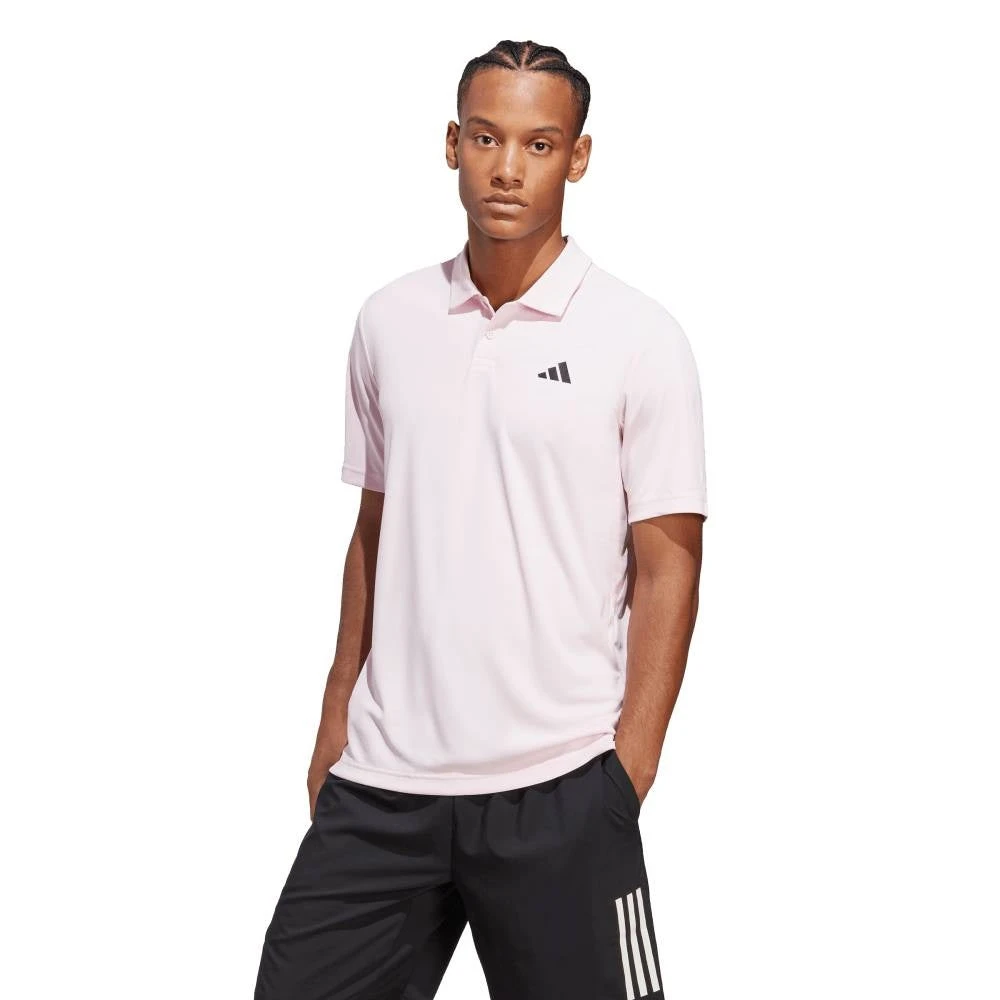 Adidas Men's 3 Stripe Club Polo (Pink) 4 Adidas Men's 3 Stripe Club Polo (Pink) - Image 2