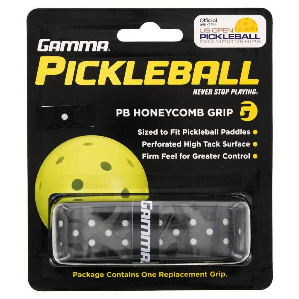 Gamma Honeycomb Pickleball Replacement Grip (Black/Silver) 3 Gamma Honeycomb Pickleball Replacement Grip (Black/Silver)