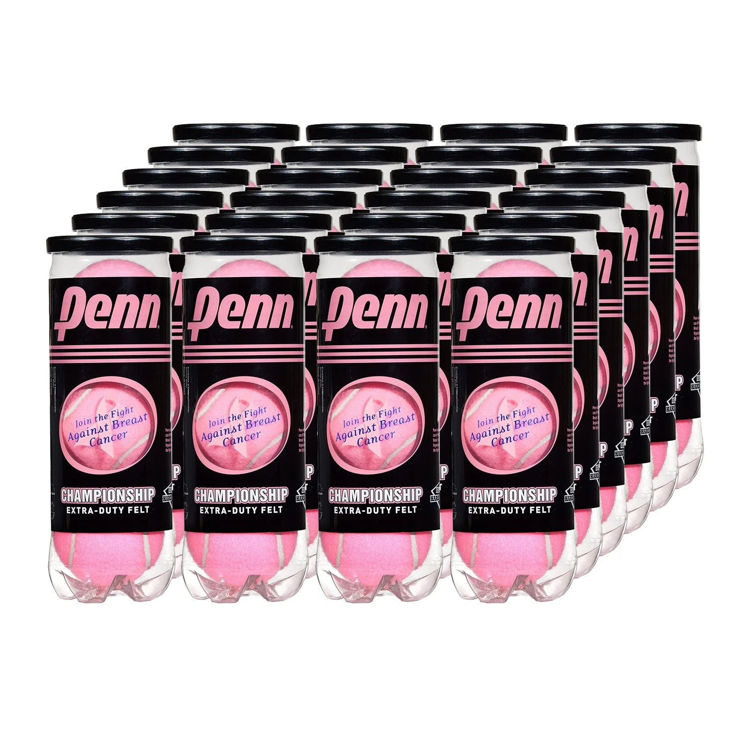 Penn Championship Pink Tennis Balls - 24 Can Case 3 Penn Championship Pink Tennis Balls - 24 Can Case