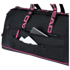 Head Coco Duffel 8 Pack Racquet Bag (Black/Pink) 9 Head Coco Duffel 8 Pack Racquet Bag (Black/Pink) -Ball Games Shop Presentation 283651 Coco Duffle Bag BKPK 4 1