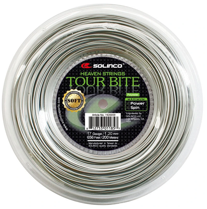 Solinco Tour Bite Soft 17/1.20 Tennis String Reel (Silver) 3 Solinco Tour Bite Soft 17/1.20 Tennis String Reel (Silver)