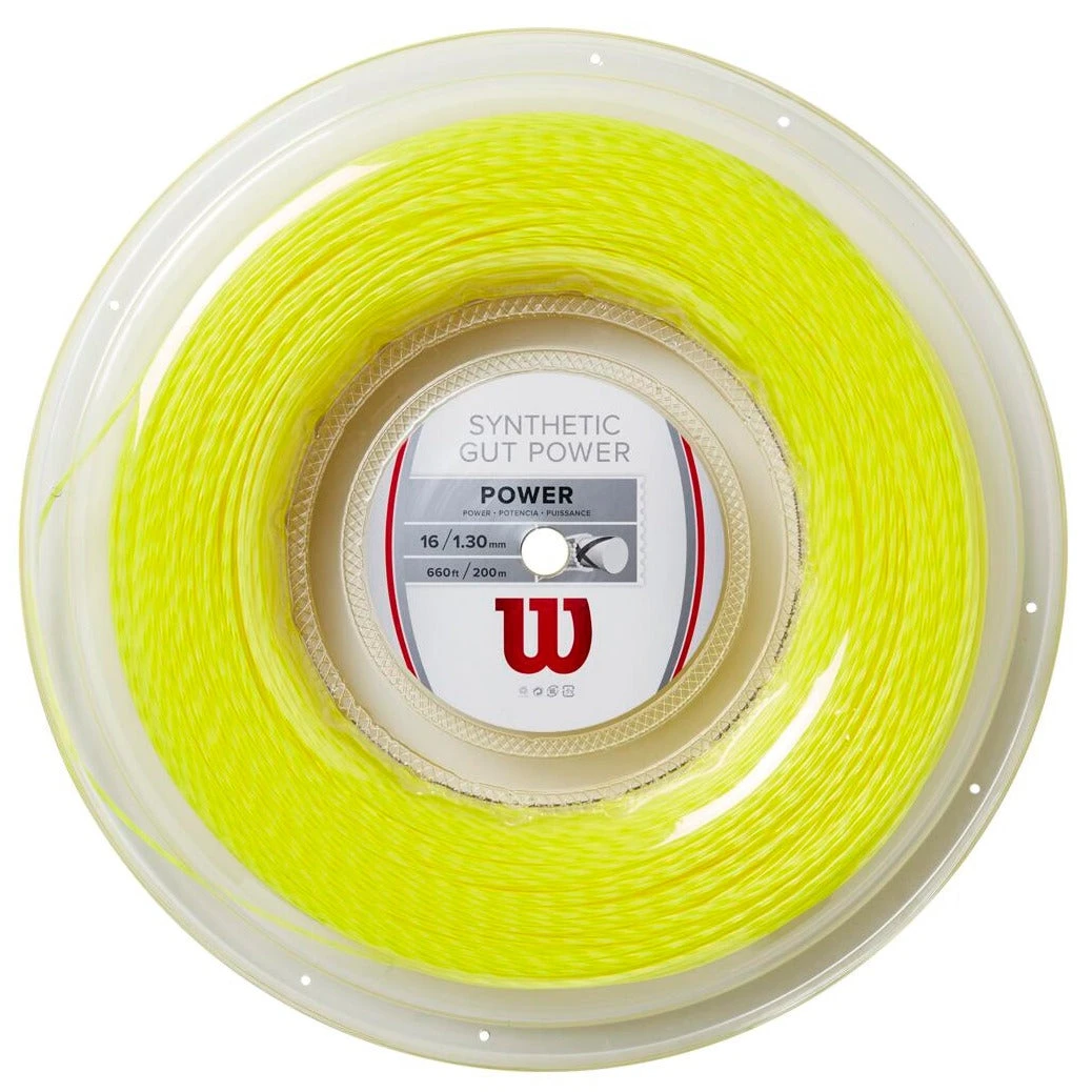 Wilson Synthetic Gut Power 16/1.30 Tennis String Reel (Yellow) 3 Wilson Synthetic Gut Power 16/1.30 Tennis String Reel (Yellow)