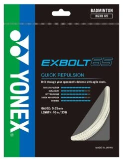 Yonex BG Exbolt 65 Badminton String (White)