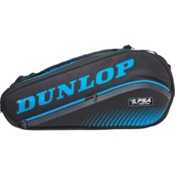 Dunlop PSA 12 Racquet Squash Bag (Black/Blue) -Ball Games Shop dunlop psa squash 12 rkt bag black blue side 480x480 da62cfcd aa59 4983 a873 aec2149635a5