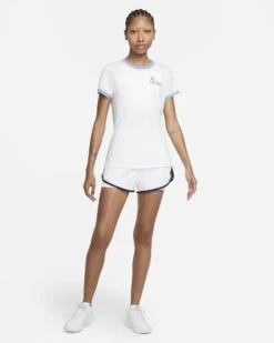 Nike Women's Dri-FIT Ringer NYC Top (White/Aluminum) -Ball Games Shop nikecourt dri fit tennis t shirt fkMX3N 8c099c14 cfea 4df7 9201 bb0fb45a6630