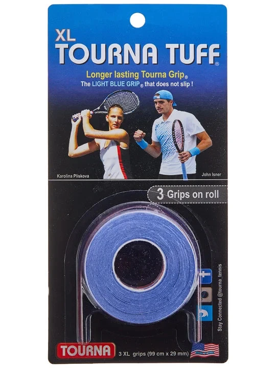 Tourna Tuff XL Overgrip 3 Pack (Blue) 3 Tourna Tuff XL Overgrip 3 Pack (Blue)