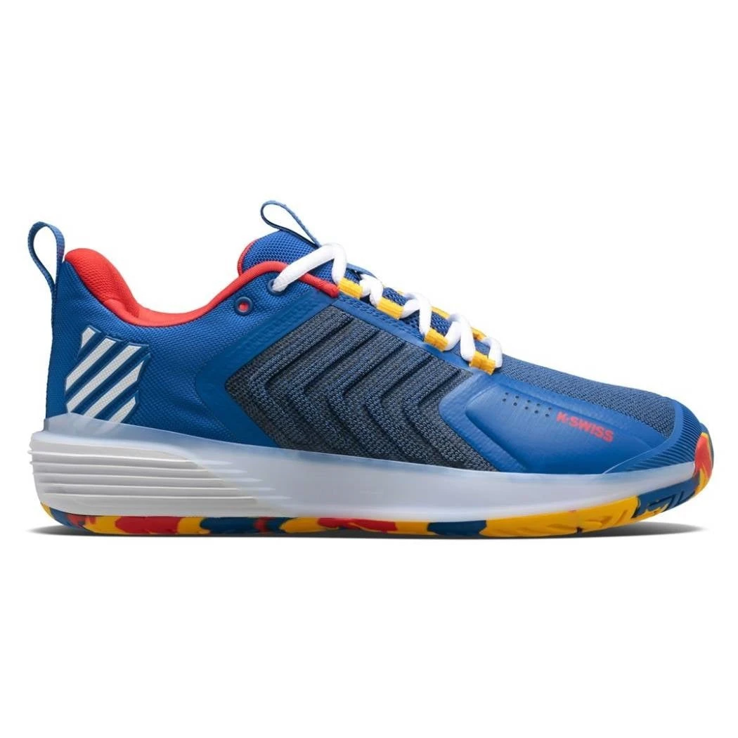K-Swiss Ultrashot 3 Men's Tennis Shoe (Blue/Red/Yellow) 3 K-Swiss Ultrashot 3 Men's Tennis Shoe (Blue/Red/Yellow)
